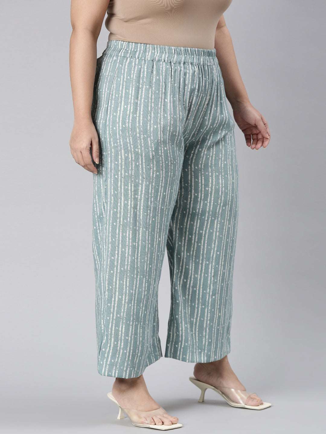 TheShaili - Women's Regular fit palazzo pant with elasticated waistband
