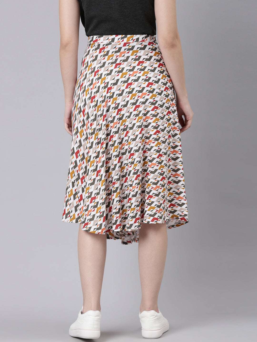 Buy TheShaili Knee Length Midi Skirt for Women's & Girls/Classic Stretchy