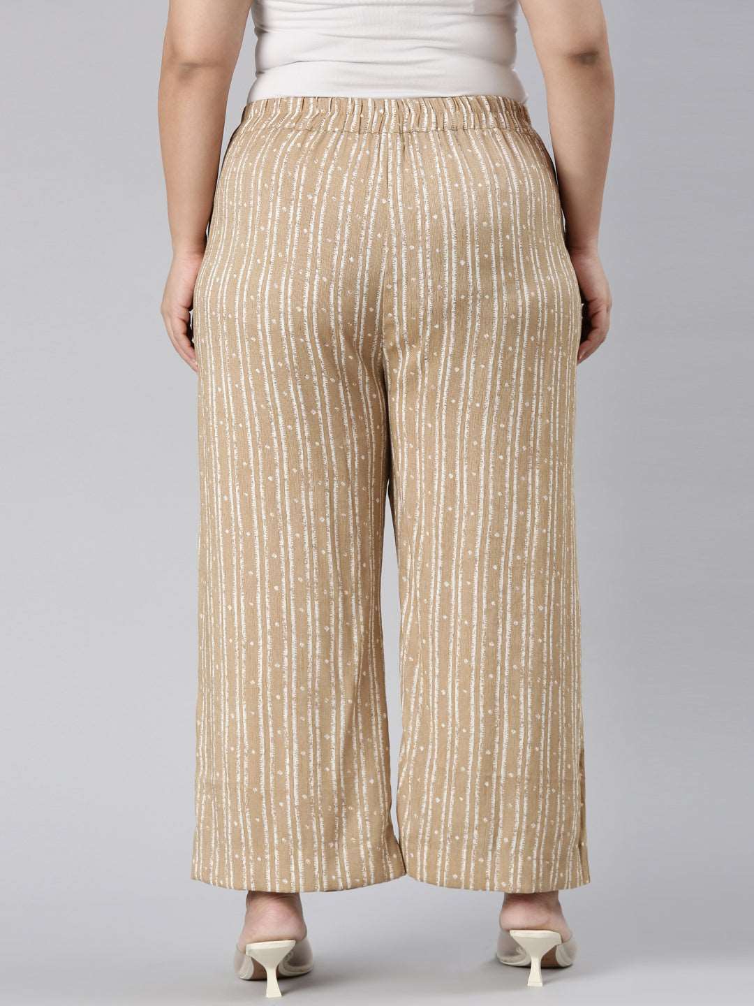 TheShaili - Women's Regular fit palazzo pant with elasticated waistband