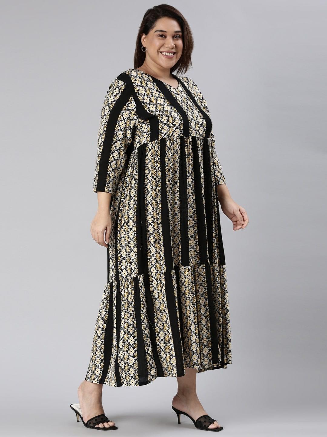 Tired maxi dress for plus size women's 