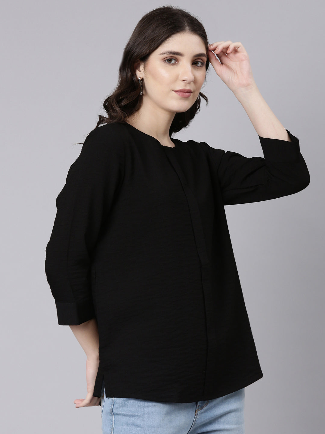 Buy the Shaili party midi dress /women's / A-linBuy the Shaili party top TheShaili / Poly Crape /Casual Black Womens on online in Indiae/ girls/ stylish/ knee length /solid online
