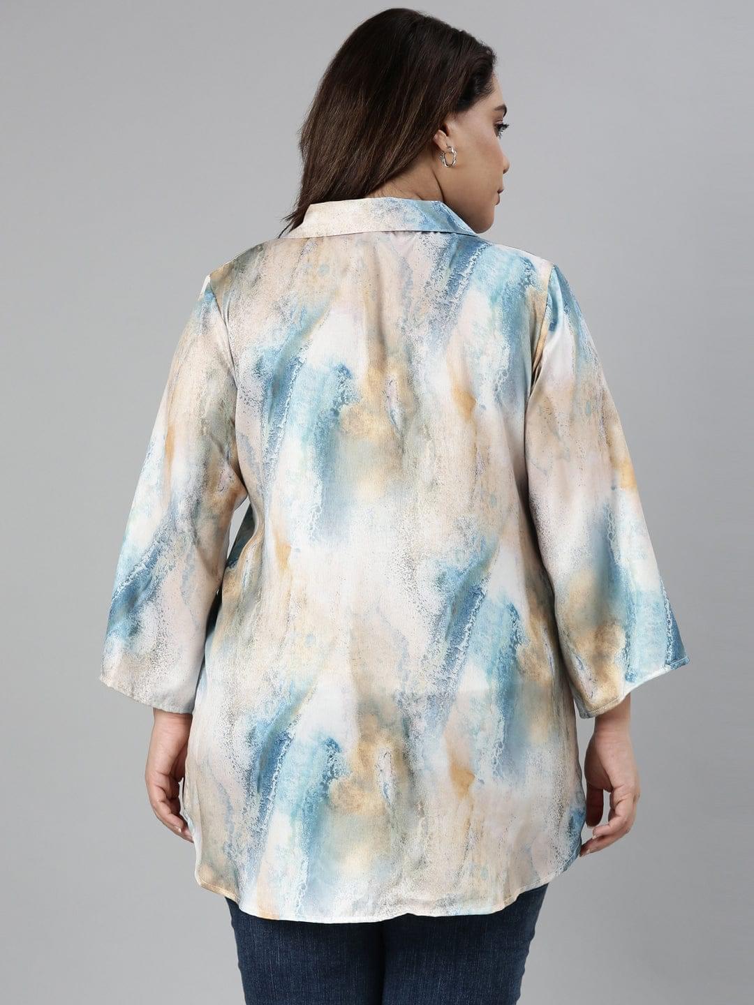 Multicolored satin shirt: A chic blend of vibrant colors in a luxurious satin fabric. Elevate your style with this versatile and eye-catching wardrobe essential