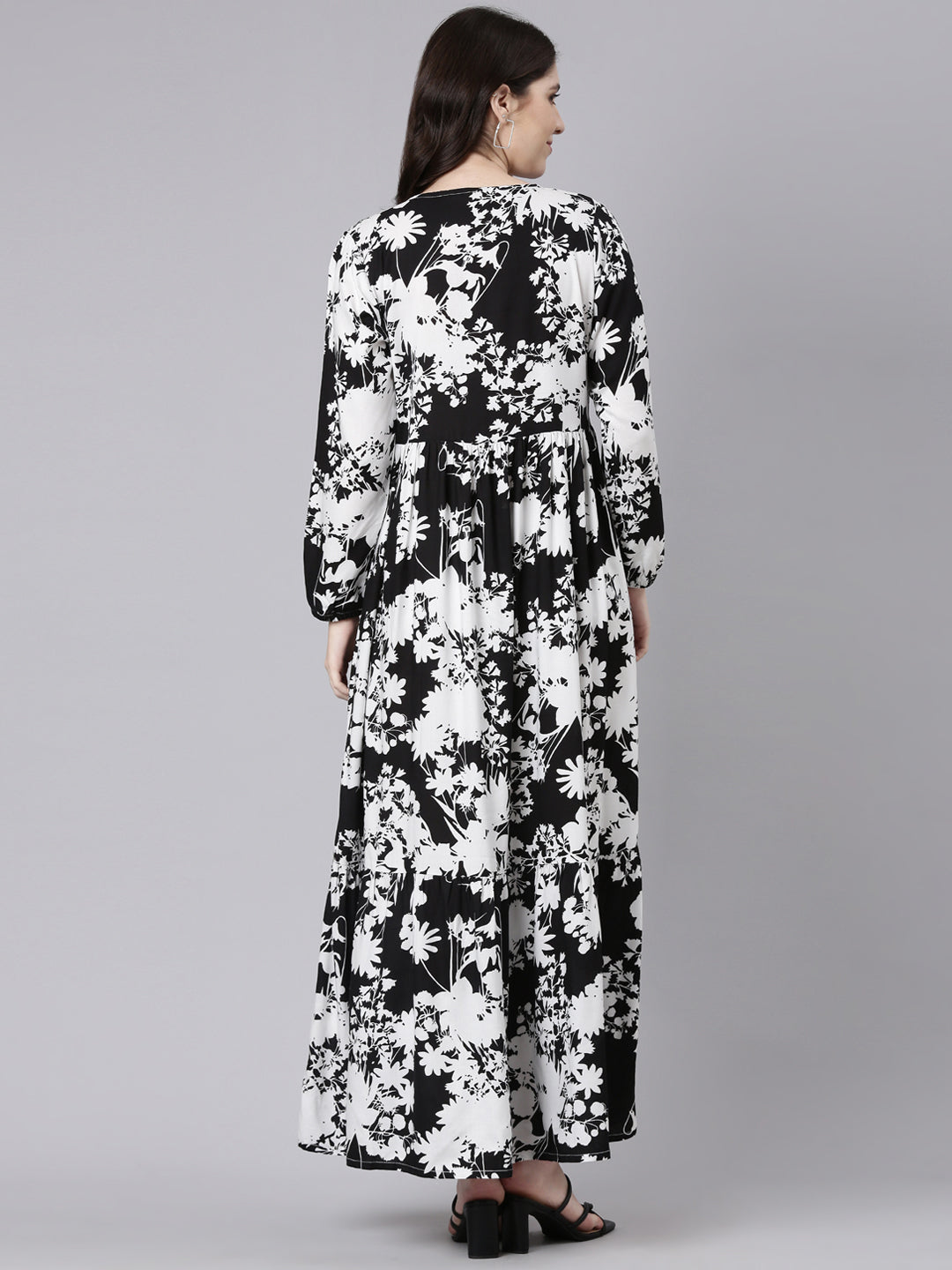 Floral Printed Full Length tier Dress