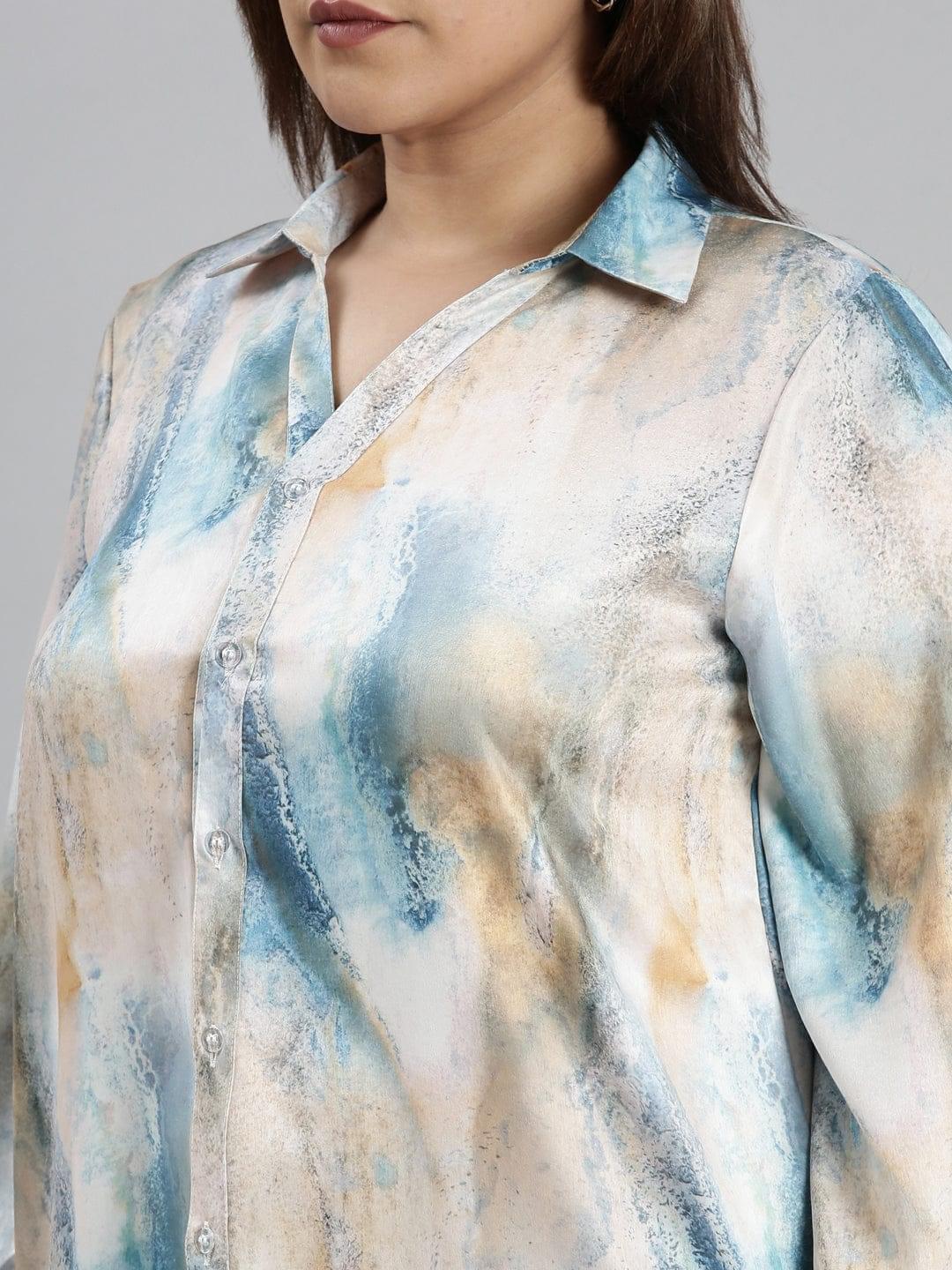 Multicolor satin shirt: A fashion-forward blend of vibrant hues, adding a touch of elegance to any wardrobe. Versatile style for a trendy and sophisticated look