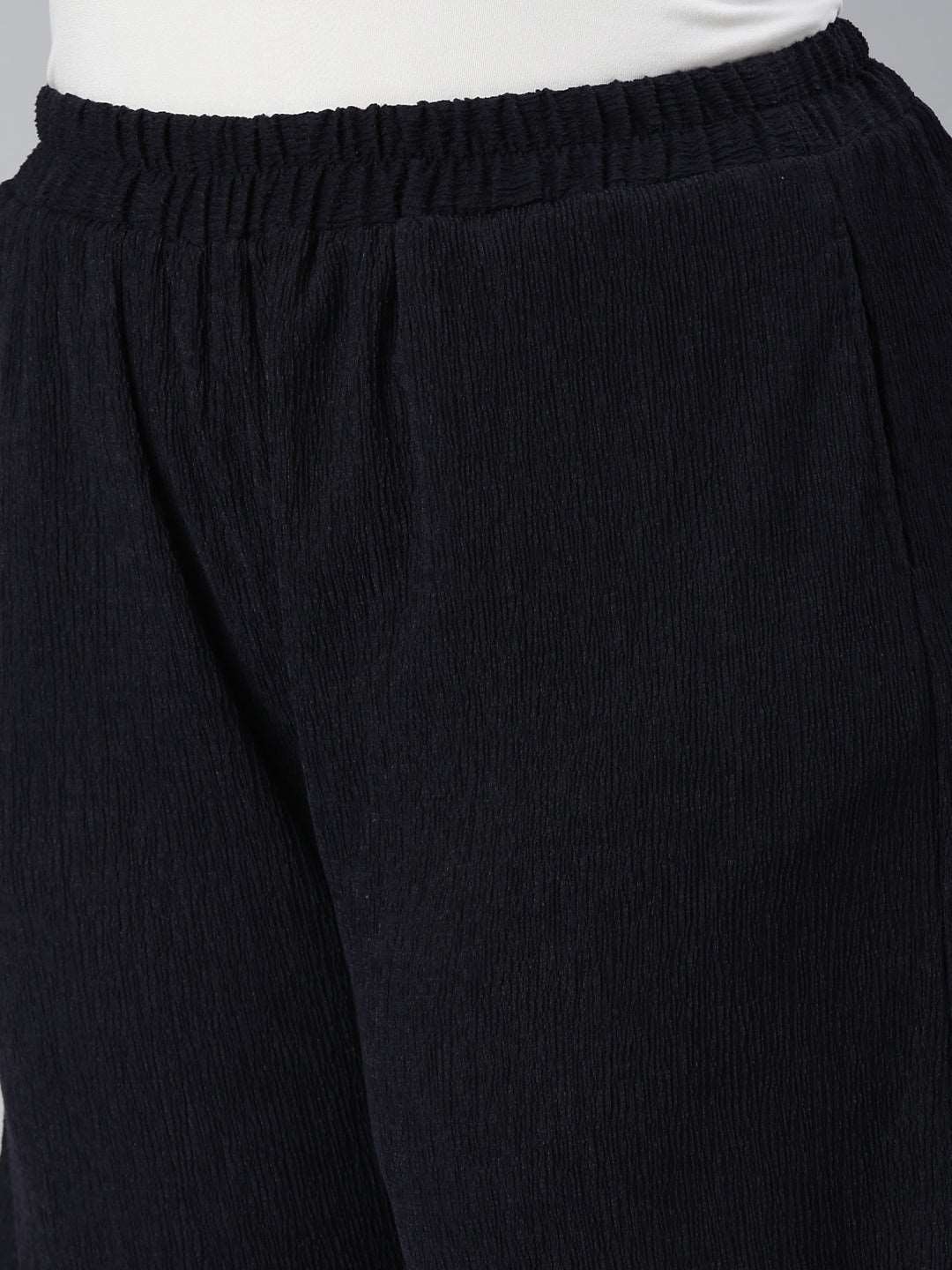 TheShaili - Women's Regular fit Crinkled palazzo pant