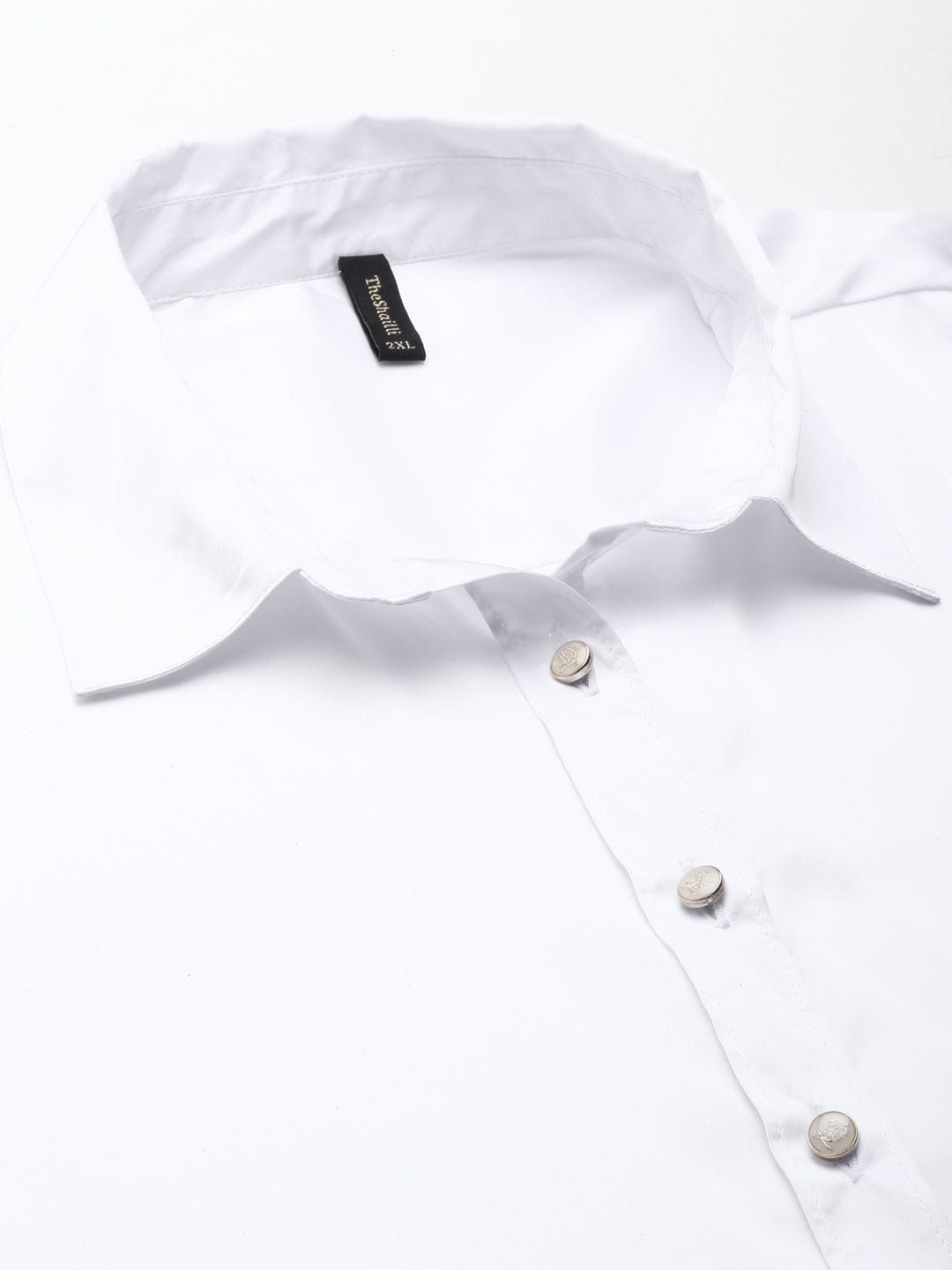 TheShaili - Women's Solid White satin formal shirt