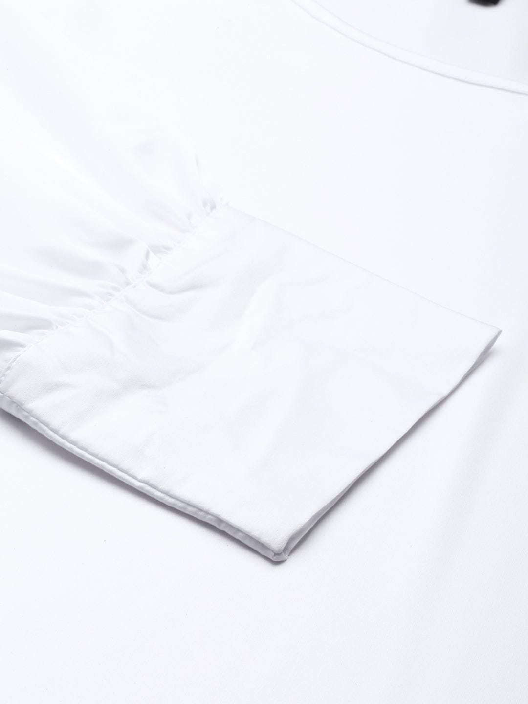 TheShaili - Women's Solid White satin formal shirt