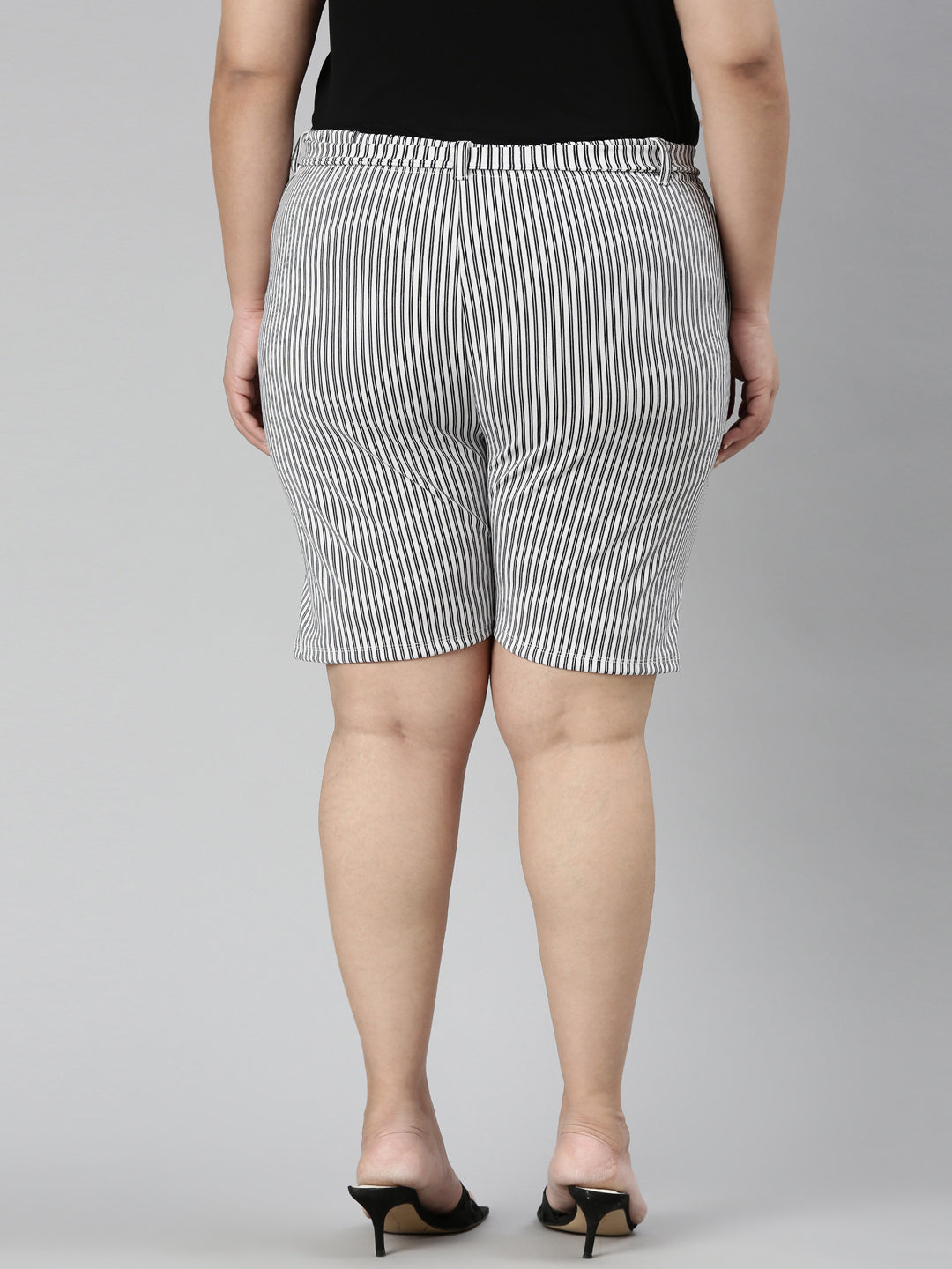 TheShaili - Women's Regular fit  Black & White shorts